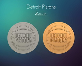 detroit pistons logo relief basketball art sculptures signs logos 3d print model - Mito3D