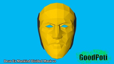 deus ex mankind divided mask v4 game 3ds obj stl fbx print 3d model man boy armor body helmet toys games accessories 3d print model - Mito3D