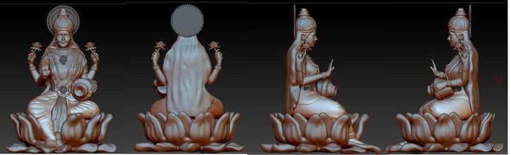 devi laxmi ji statua gioielli la scultura laxmiji 3dlaxmiji oro altri 3d print model - Mito3D