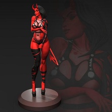 diabo mulher menina erótico lingerie lindo personagem corpo sexy demônio criatura fera arte esculturas 3d print model - Mito3D