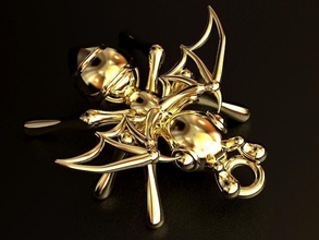 devil ant jewelry silver gold insect pendant animal fly pendants 3d print model - Mito3D