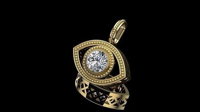 diabo olho pingente fiança joalheria ouro prata luxo imprimível colar moda diamantes cesta desing jóias tendências pingentes 3d print model - Mito3D