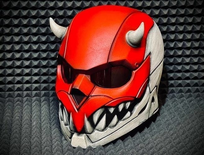 printable devil helmet airsoft armory def protection safety helm strikeball crazy pbr safe paintball demon print satan air sci fi etsy games toys 3D print model - Mito3D