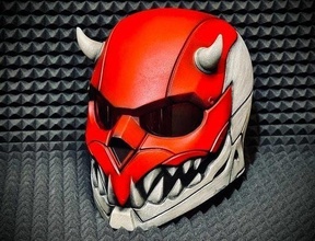 printable devil helmet airsoft armory def protection safety helm strikeball crazy pbr safe paintball demon print satan air sci fi etsy games toys 3d print model - Mito3D