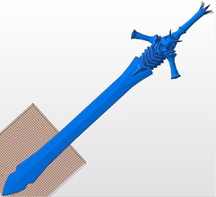 diablo 3d espada dante rebelión stl impresión modelo juegos juguetes 3d print model - Mito3D
