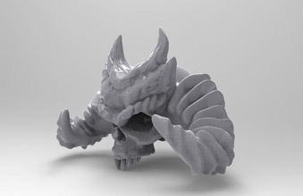 devil skull monster alien skulls creature fantasy beast head dead horror art sculptures 3d print model - Mito3D