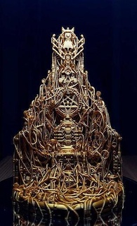 devils fine-tuning cathedra pentagram statue devil pipes throne plumber dieselpunk messy cathedral ancient art sculptures 3d print model - Mito3D