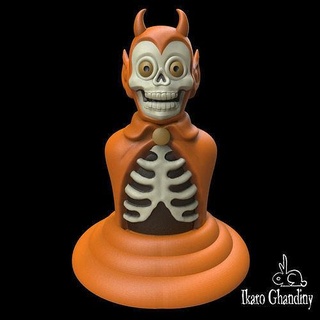 şeytankafatası heykeller oyuncak lanetli oyunlar oyuncaklar şeytan kafatası cadılar bayramı büst fanart iskelet kemikler korku ürpertici korkutucu ev fantezi 3d print model - Mito3D