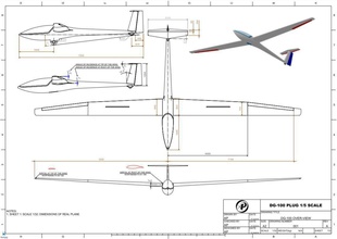dg-100 glider 1-5 scale dg 100 rc plug fiberglass carbon fiber plane mold drawing drawings xps plywood hobby diy aircraft 3d print model - Mito3D