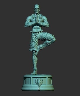 dhalsin rua lutador ryu jogos capcom maravilha ioga índia hindu arte esculturas 3d print model - Mito3D
