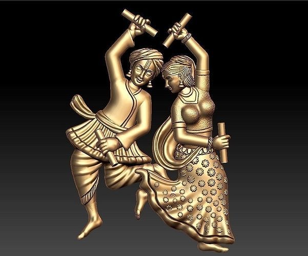dhandiya dance pendent dandiya raas garba ras ratha marraige holi jewelry pendants 3D print model - Mito3D
