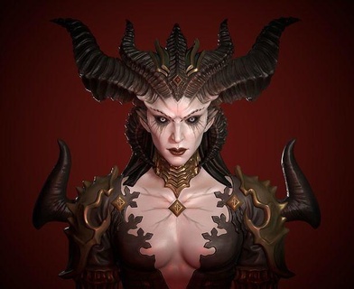 diablo 4 Lilith Admirador arte jogos personagem esculturas diabo 3d print model - Mito3D