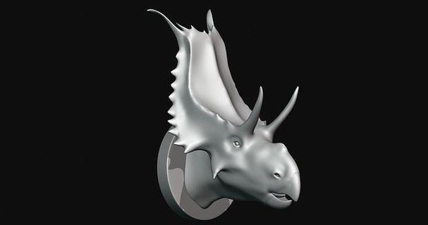 diabloceratops cabeça dinossauro impressão 3d modelo imprimível arte esculturas 3d print model - Mito3D