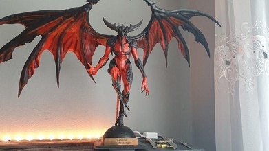 diabolos final fantasía xiv escultura ffxiv diablo deseo convocando monstruo estatua arte esculturas 3d print model - Mito3D