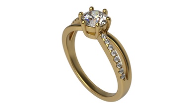 diamon dimensione anello di 5-10 oro argento stampabile gemma brillante gioielli anelli regalo felice moda bellezza 3d print model - Mito3D