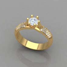 Diamant Ring 3d drucken Modell Gold Schmuck Silber druckbar Juwel Hochzeit Engagement Mode Platin brillant 3d print model - Mito3D