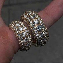 diamant 5 ligne bague d'éternité bande or argent rose taille 10 bijoux l'éternité de l'anneau d'argent pinky imprimable les anneaux 3d print model - Mito3D