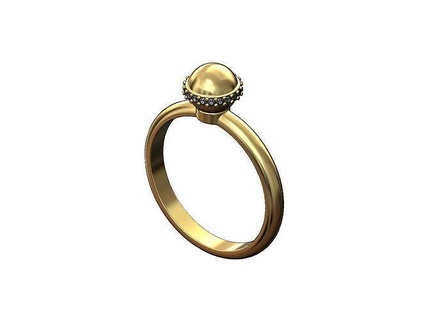 diamond 6mm gold ball ring us size 5to9 bead fashion jewelry printable silver jewellery sterling luxury accessories hardwear statement engagement wedding vintage rings 3d print model - Mito3D