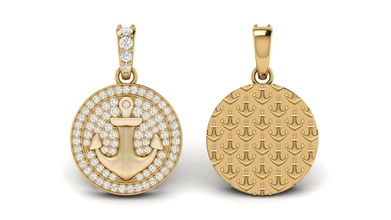 diamond anchor pendant 02 gold silver 3dprint cnc pandle zbrush ship hip hop printable jewel jewellery jewells symbol heavy boys hiphop jewelry pendants 3d print model - Mito3D