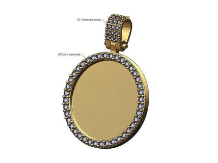 diamond bail memory picture pendant iced bling jewelry printable gold silver jewellery engravable necklace luxury swag hiphop rap 3d model pendants 3d print model - Mito3D