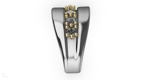 diamond bail stl verified jewellery jewelry printable fashion ring 3d cad prototyping stylish design rings 3d print model - Mito3D
