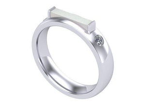 diamant bande d'or argent bijoux bague anneaux 3d print model - Mito3D