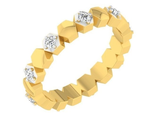 diamant band ring r5 gold reichtum druckbar juwel schmuck maschinen designer mode 3d print model - Mito3D