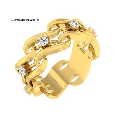 diamant band ring r7 schmuck druckbar juwel gold mode typografie typografisch ringe modell modelle schimmel 3d print model - Mito3D