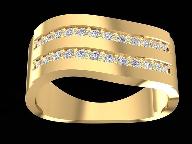 diamond band ring women 3285 jewelry fashion accessories gold new design woman rings 3D print model - Mito3D