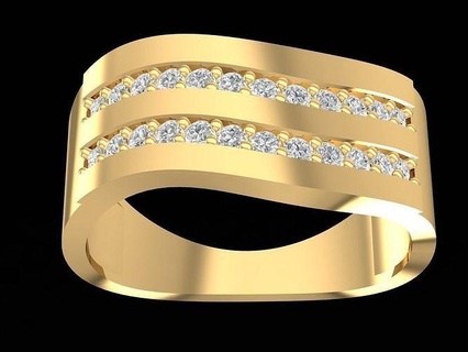 diamante banda anel mulheres 3285 joalheria moda acessórios ouro Projeto mulher argolas 3d print model - Mito3D