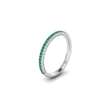 diamant bande bijoux or sterling mode bague argent engagement mariage anneaux 3d print model - Mito3D