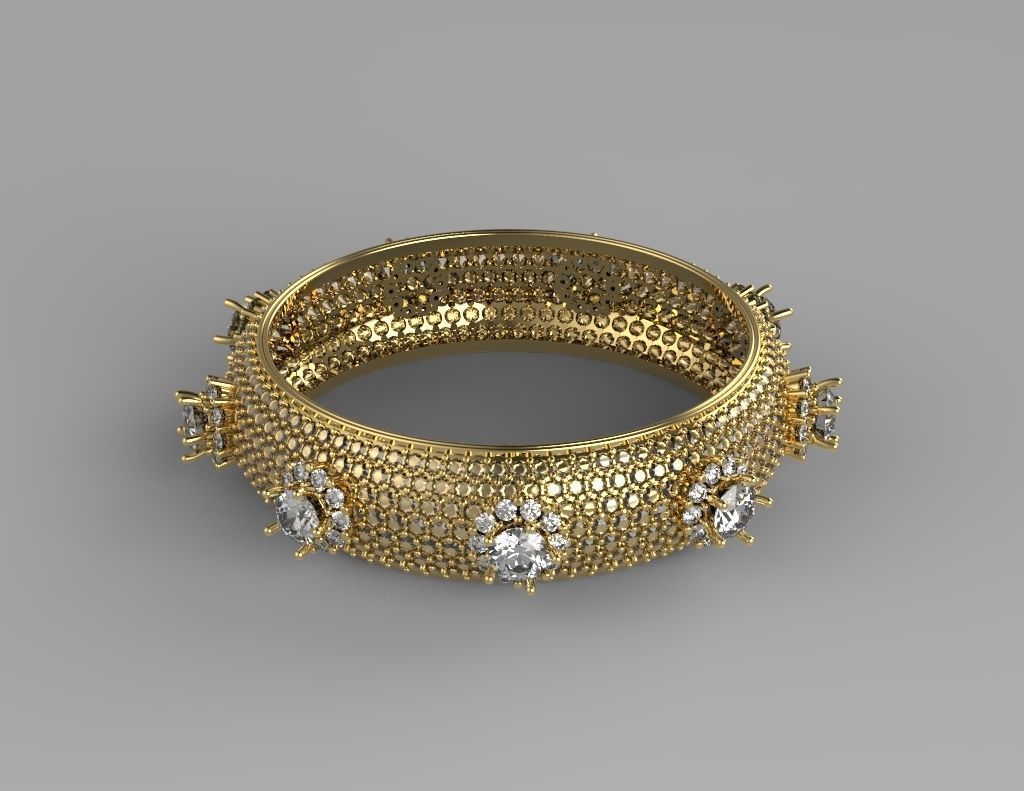 diamond bangle jewelry luxury gold bracelet fashion wedding silver sterling accessory gem cad jewel ring printable platinum beauty sapphire vintag bracelets 3D print model - Mito3D