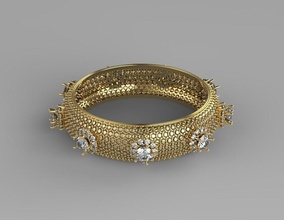 diamond bangle jewelry luxury gold bracelet fashion wedding silver sterling accessory gem cad jewel ring printable platinum beauty sapphire vintag bracelets 3d print model - Mito3D