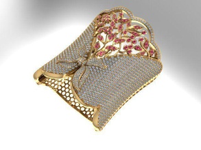 diamante braccialetto gioielli di lusso oro elegante preziosi argento la sterlina stampabile gemma gioiello bangle regalo donne lucente bracciali 3d print model - Mito3D