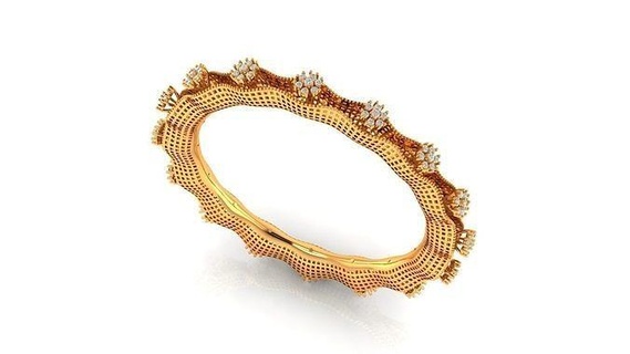 diamant bracelet bijoux or imprimable anneaux argent mode beauté engagement mariage engagem bijou sterling platine bracelets luxe conception goujat 3d print model - Mito3D