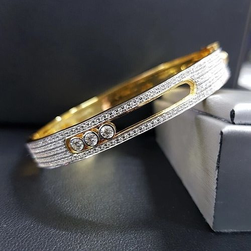 diamant bracelet acier Marli argent or bijoux bracelets 3D print model - Mito3D