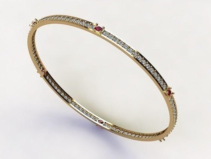 diamante braccialetto oro argento stampabile gioielleria nozze gemma platino sterlina bianca prototipazione polso bangle braccialetti 3d print model - Mito3D