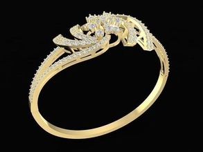 diamond bangle 1210 jewelry fashion accessories gold woman women design bracelets 3d print model - Mito3D
