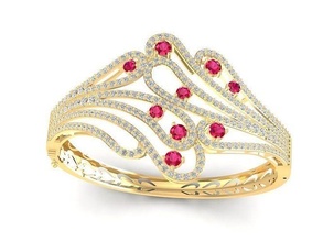 diamond bangle 1215 jewelry fashion accessories gold woman women design bracelets 3d print model - Mito3D