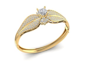 diamond bangle 1632 jewelry fashion accessories gold woman women design fengshui bracelets 3d print model - Mito3D