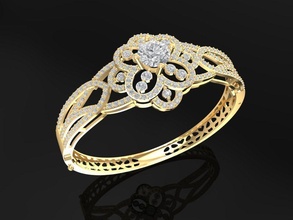 diamond bangle 1633 jewelry fashion accessories gold woman women design fengshui bracelets 3d print model - Mito3D