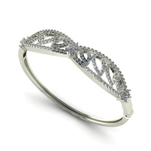 diamond bangle jóias diamante o engajamento branco de casamento brilhantes pulseira ouro prata printable a moda beleza pulseiras brillant 3d print model - Mito3D
