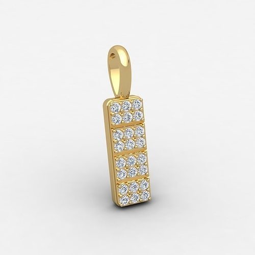 diamond bar pendent 3d model render jewel gem engagement wedding jewellery diamond printable ring gold jewelry engagem fashion sterling white brilliant solitaire  beauty rings pendants 3D print model - Mito3D