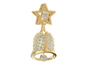 diamond bell noel jewelry 662 fashion accessories gold man men woman women unisex design fengshui pendant kid pendants 3d print model - Mito3D