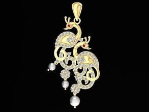 diamante pájaro colgante pendiente 1199 joyería joya Moda accesorios oro mujer diseño Feng Shui colgantes 3d print model - Mito3D