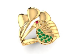 diamond bird ring 1623 jewelry fashion accessories gold man men woman women unisex design fengshui rings 3d print model - Mito3D