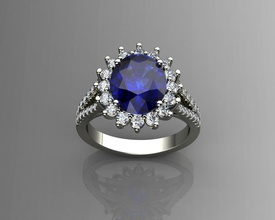 diamond blue sapphire ring wedding jewellery platinum amethyst emerald jewelry rings engagement sterling brilliant 3d print model - Mito3D
