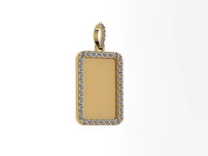 diamante frontera cuadro encanto joyería joya oro plata Moda imprimible colgante pendiente colgantes 3d print model - Mito3D