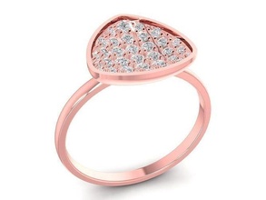 corea diamante dama anillo 3128 joyería joya moda accesorios oro mujer diseño anillos 3d print model - Mito3D