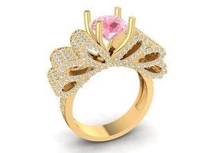 diamante arco squillare 1560 gioielleria moda Accessori oro uomo uomini donna donne unisex design feng shui anelli 3d print model - Mito3D